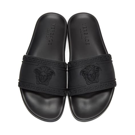 versace slides black